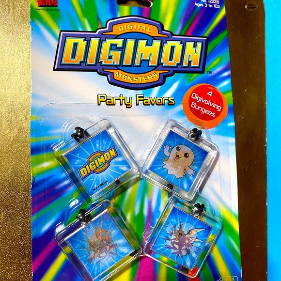 DIGITAL DIGIMON MONSTERS VTG 2000 NWT PARTY FAVORS 4 DIGIVOLVING BUNGEES TAPPER - Picture 2 of 12